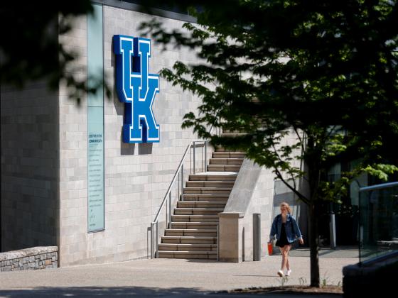 Photo of University of Kentucky building with "UK logo" on it 